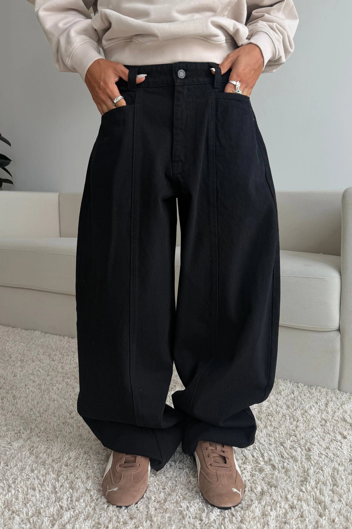 Barrel Jeans Black