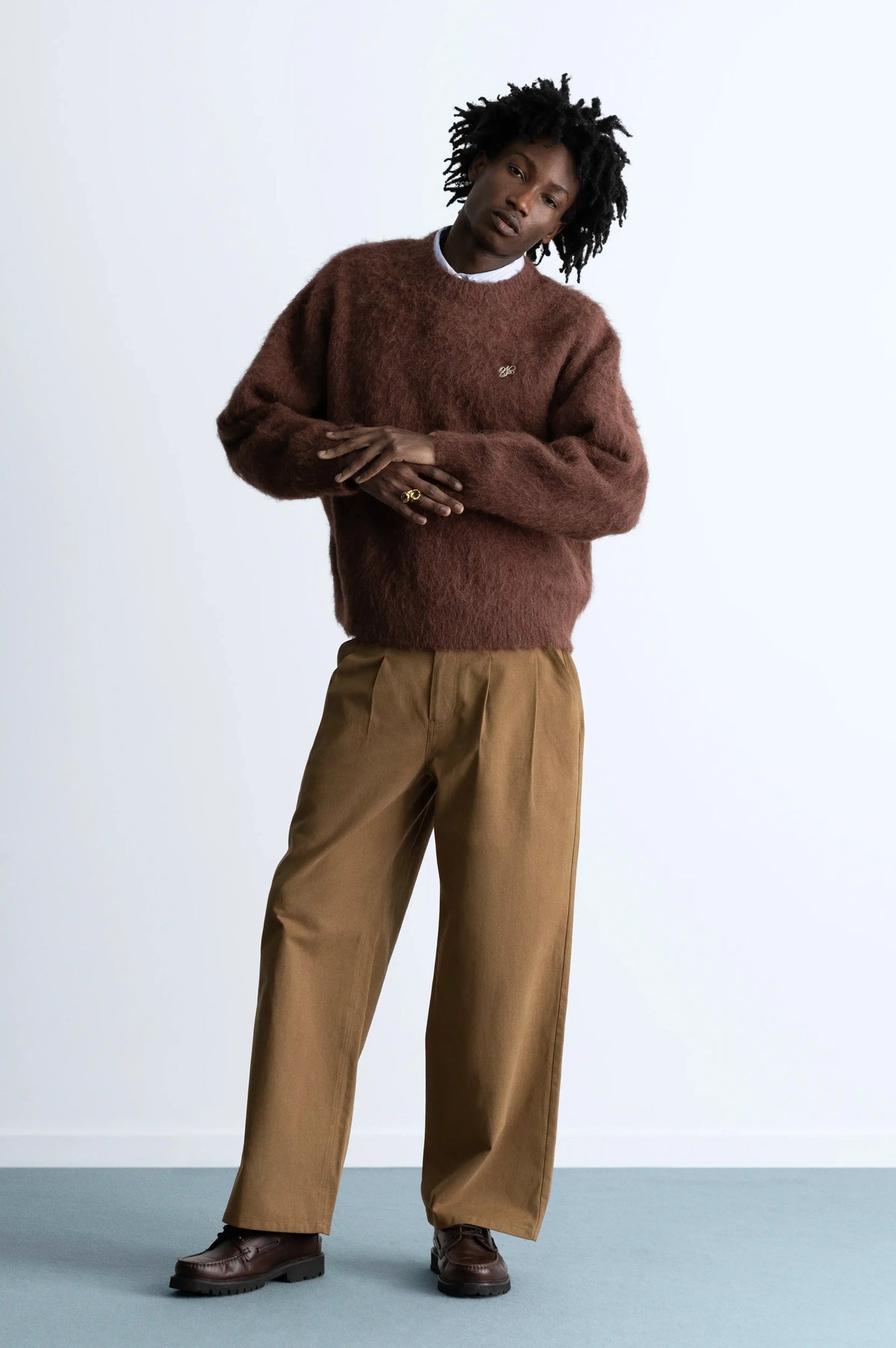 Alpaca Knit Sweater Brown