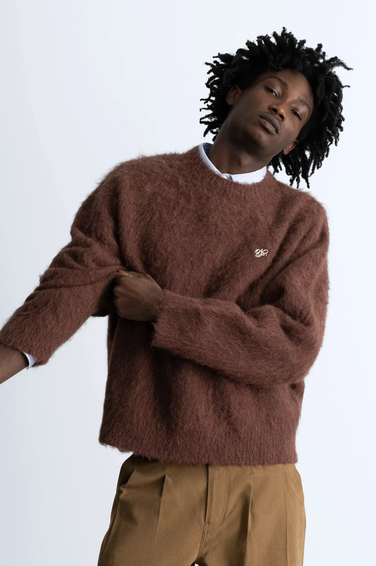 Alpaca Knit Sweater Brown