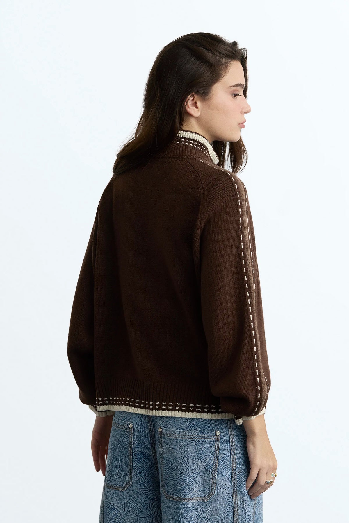 Work Trip Zip-Up Knit Cardigan